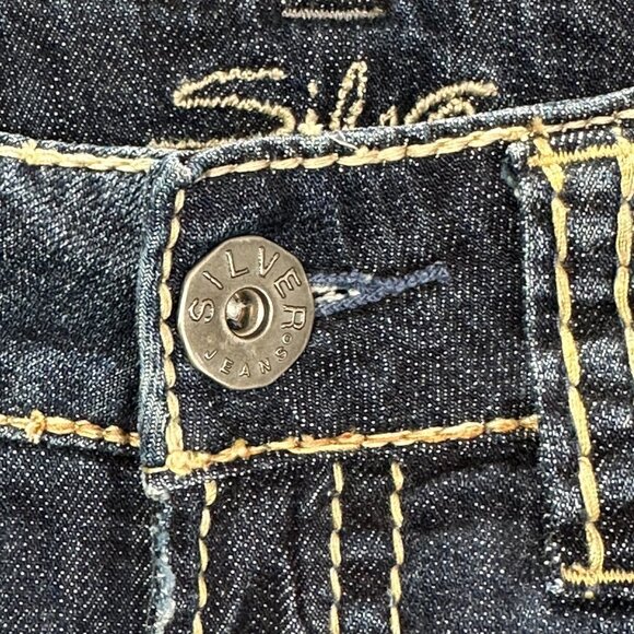 Silver Jeans Womens 26 McKenzie Capri Cotton Stretch Button Flap Pockets - Picture 6 of 14